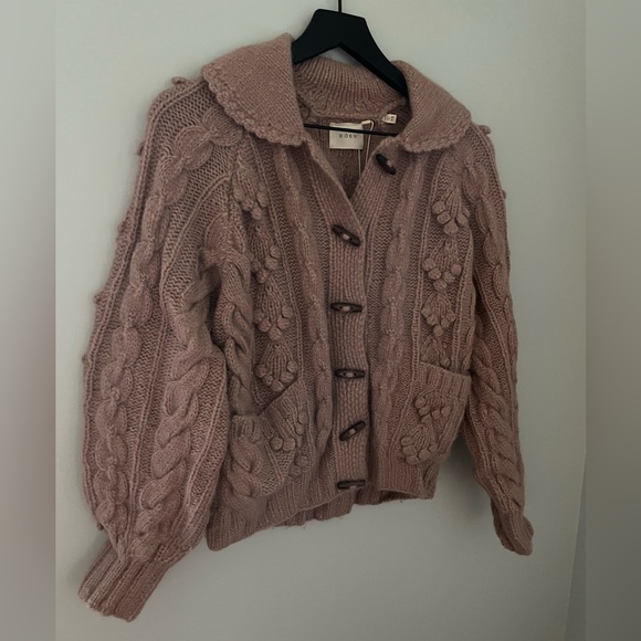 Doen Hand Knit Alpaca Rive Cardigan Sweater - Picture 3 of 7